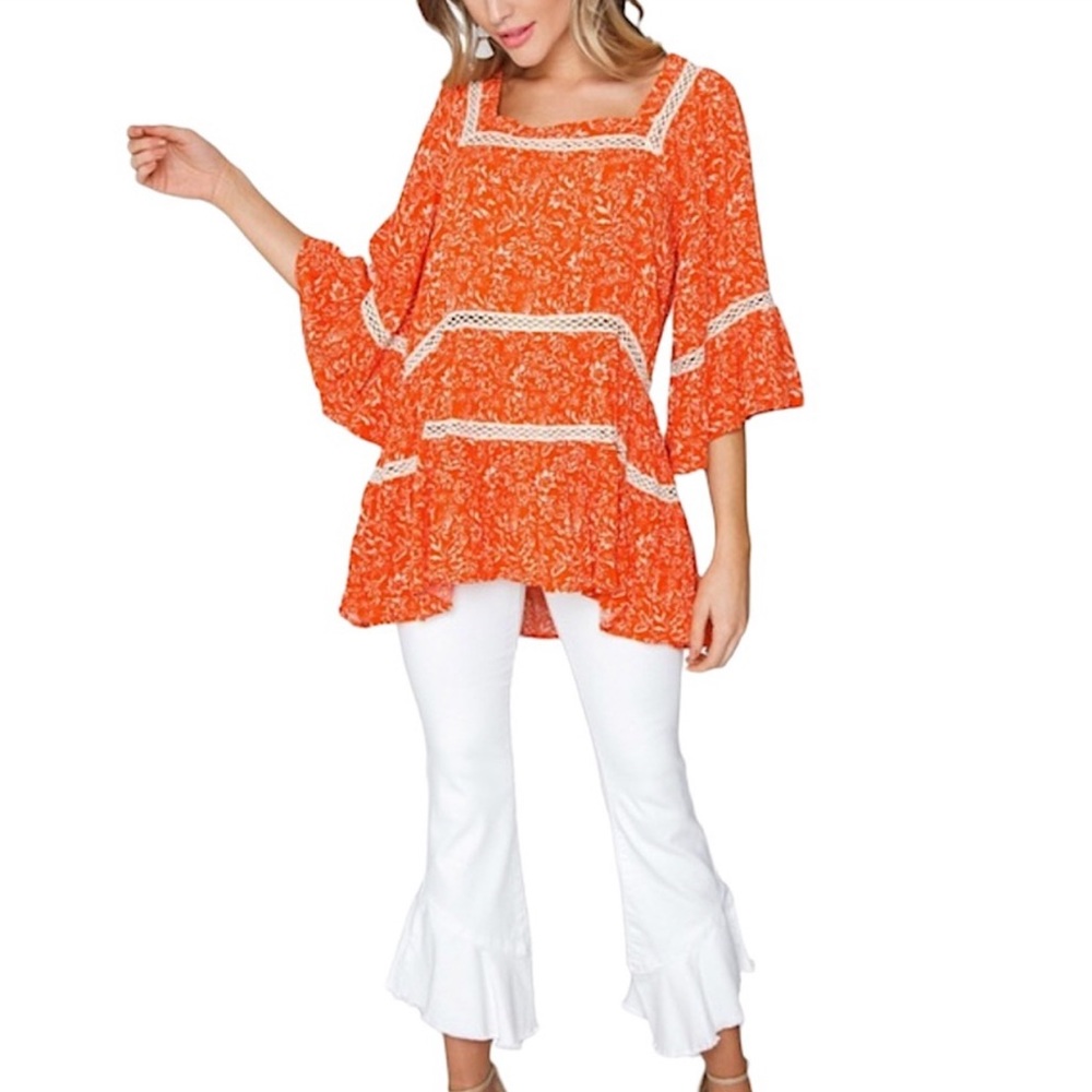 Free People Talk About It Tunic top, Large